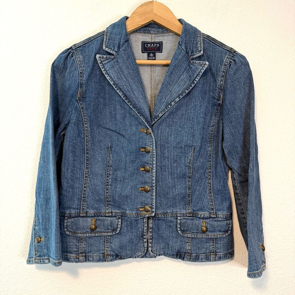 Vintage Chaps Denim Button Down Jacket Size Small - image 1